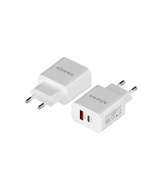 Aisens cargador 20w usb-c pd3.0 usb-a qc3.0 blanco
