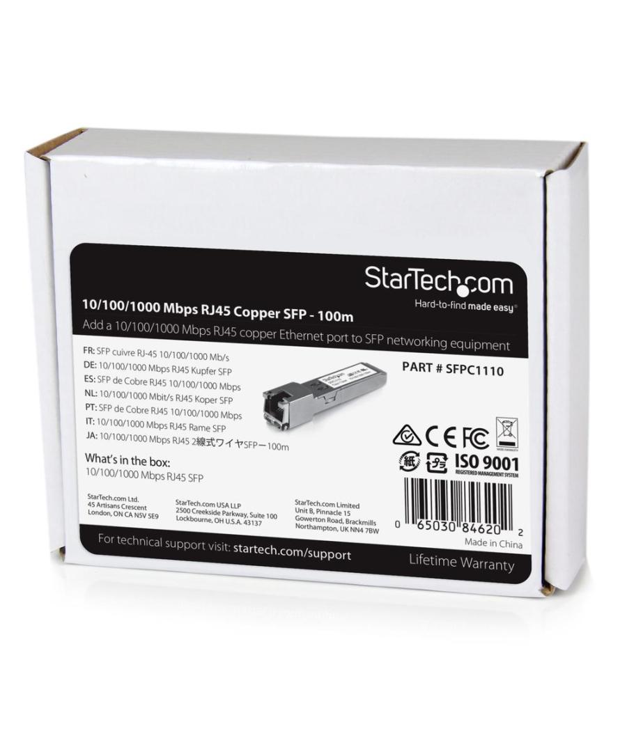 Modulo transceptor startech sfpc1110 rj45 cat6