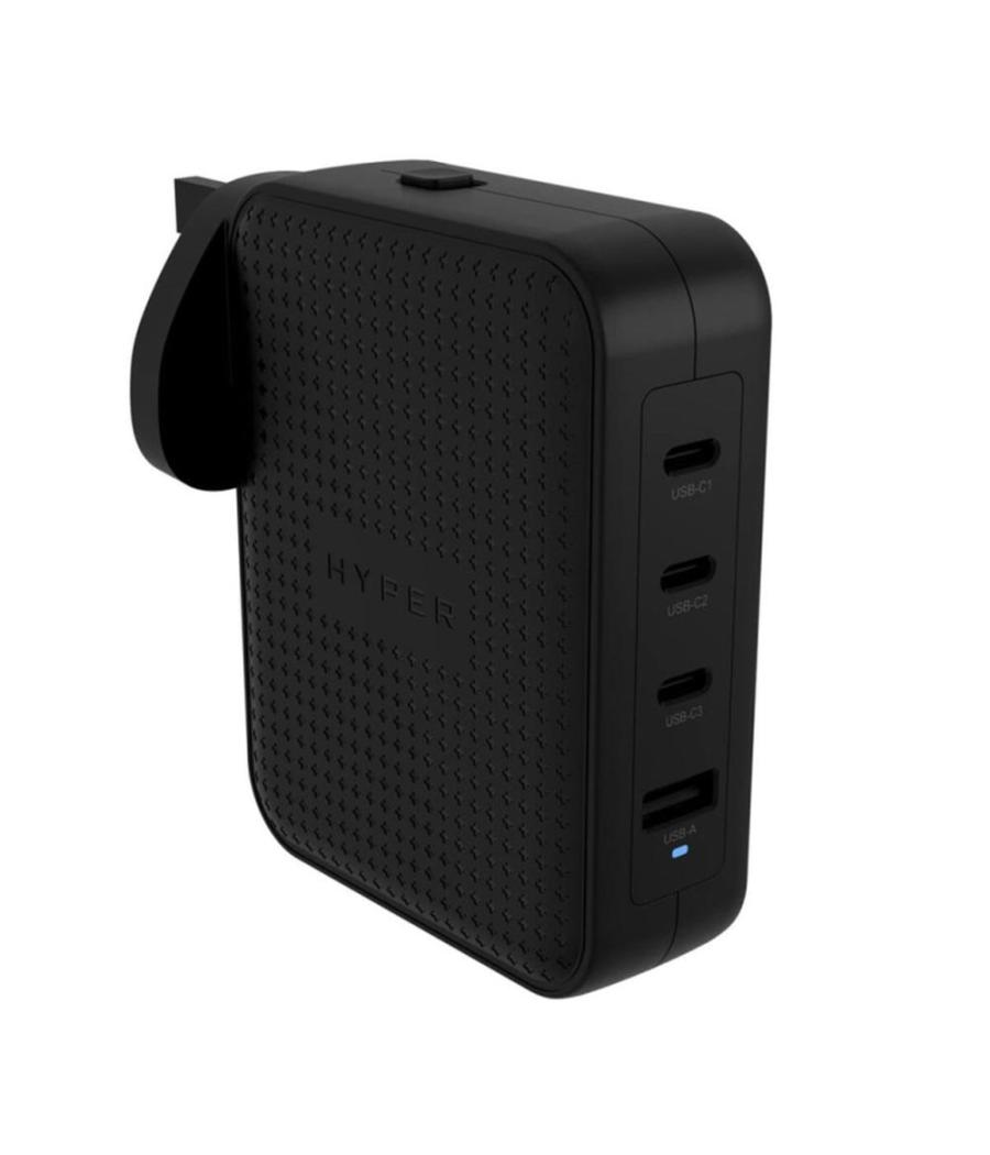 Cargador de pared ingles hyper 3 x usb tipo c 1 x usb tipo a negro