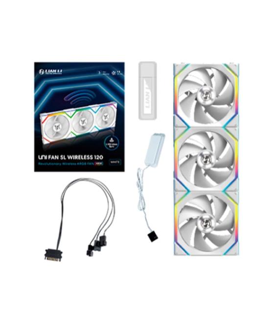 Ventilador caja lian li unifan sl wireless argb 3 x 120mm white