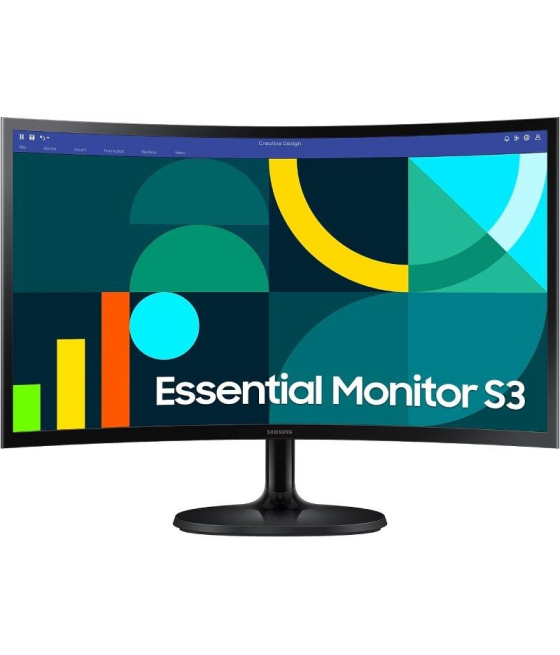 Monitor profesional curvo samsung essential monitor s3 s36gd s24d364gau/ 24'/ full hd/ negro