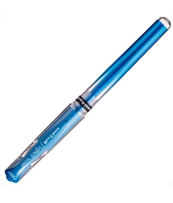 Uniball rollerball signo broad um-153 1.0mm azul metálico
