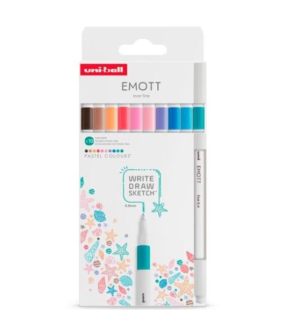Uniball emott rotuladores de escritura y dibujo colores pastel estuche 10 ud