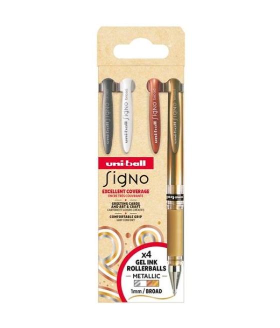 Uniball rollerball signo broad um-153 1.0mm surtido no.1 set 4 ud