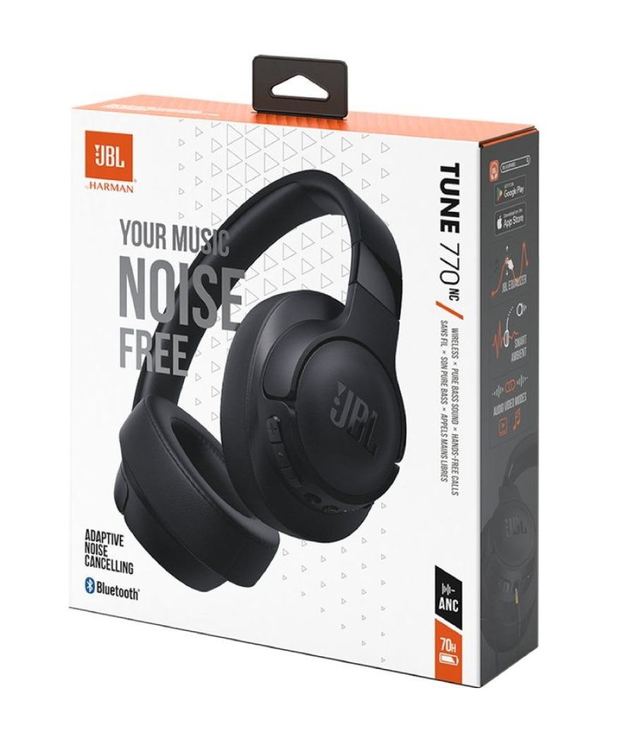 Auriculares inalámbricos jbl tune 770nc/ con micrófono/ bluetooth/ negros