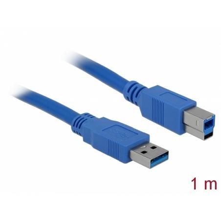 Delock Cable USB 3.0 tipo A-B macho/macho 1M Azul