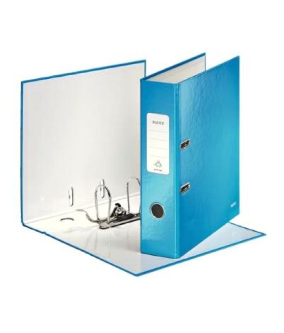 Leitz archivador palanca wow 180º a4 lomo ancho rado cartón forrado plastificado azul