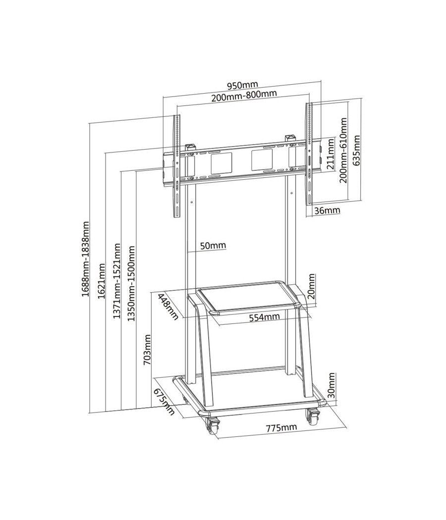 Tooq FS20100M-B Soporte suelo Pantalla 37-100" neg - Imagen 12