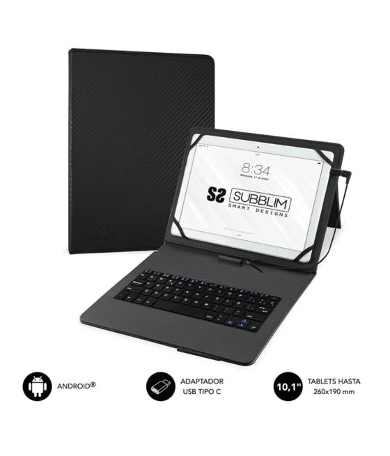 Funda + teclado subblim para tablet 10.1 pulgadas negro