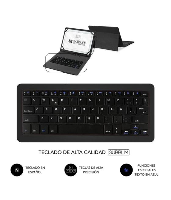 Funda + teclado subblim para tablet 10.1 pulgadas negro