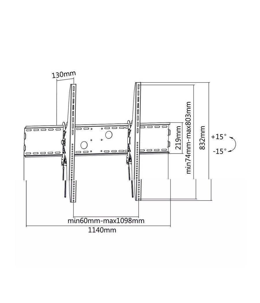 Tooq LP42130T-B soporte tv 60-100" incli Máx 130Kg - Imagen 9