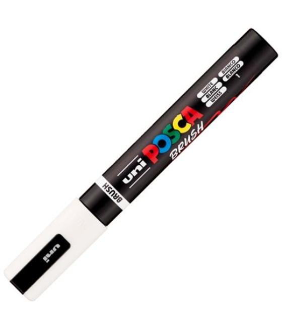 Posca marcador pc-5br brush punta m semiflexible blanco