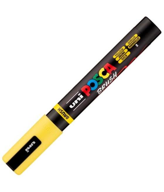Posca marcador pc-5br brush punta m semiflexible amarillo