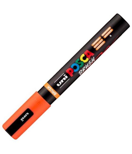 Posca marcador pc-5br brush punta m semiflexible naranja