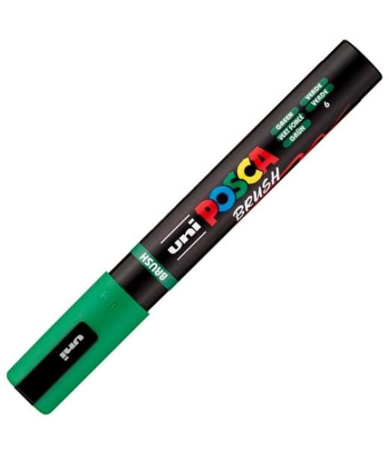 Posca marcador pc-5br brush punta m semiflexible verde