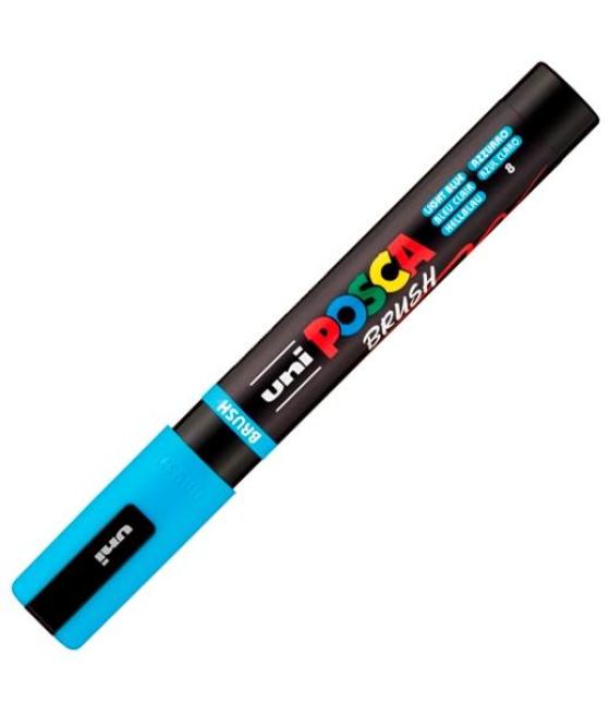 Posca marcador pc-5br brush punta m semiflexible azul claro