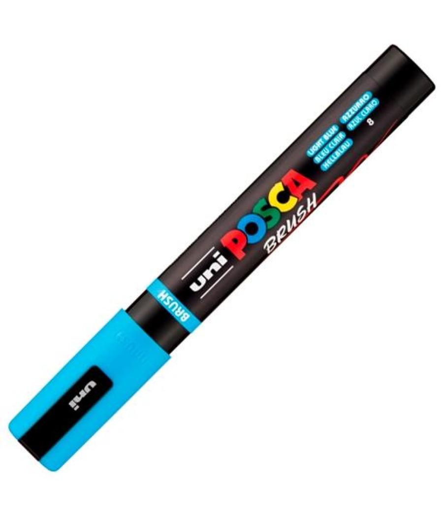 Posca marcador pc-5br brush punta m semiflexible azul claro