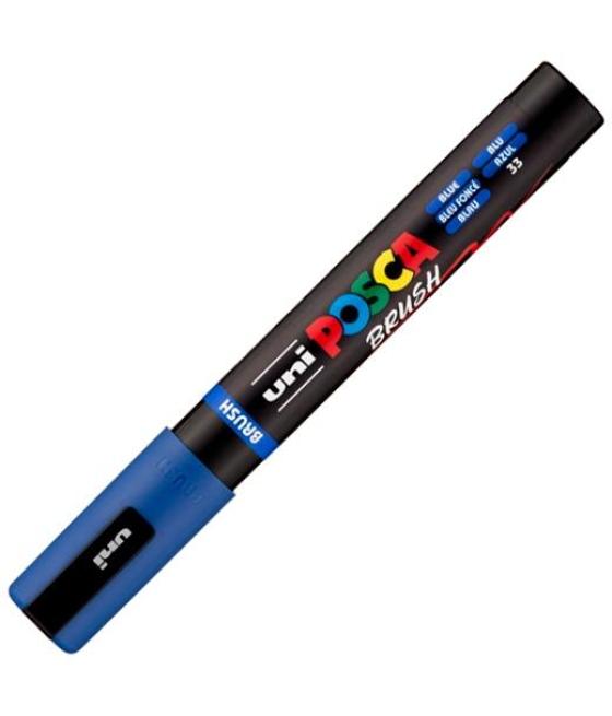 Posca marcador pc-5br brush punta m semiflexible azul