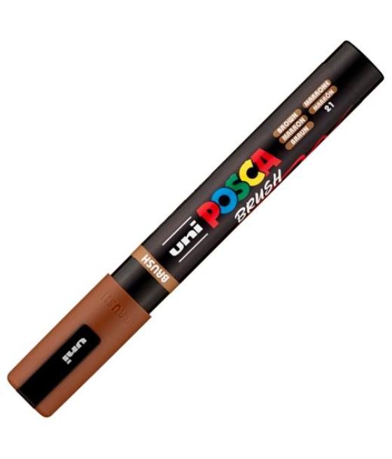 Posca marcador pc-5br brush punta m semiflexible marrón