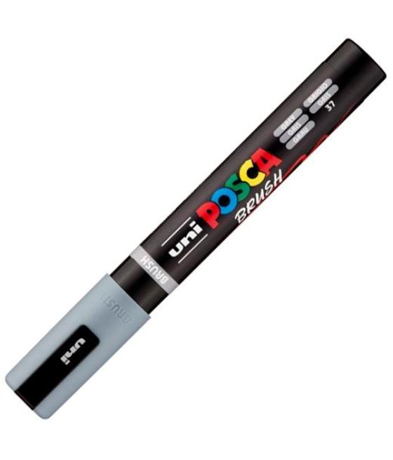 Posca marcador pc-5br brush punta m semiflexible gris