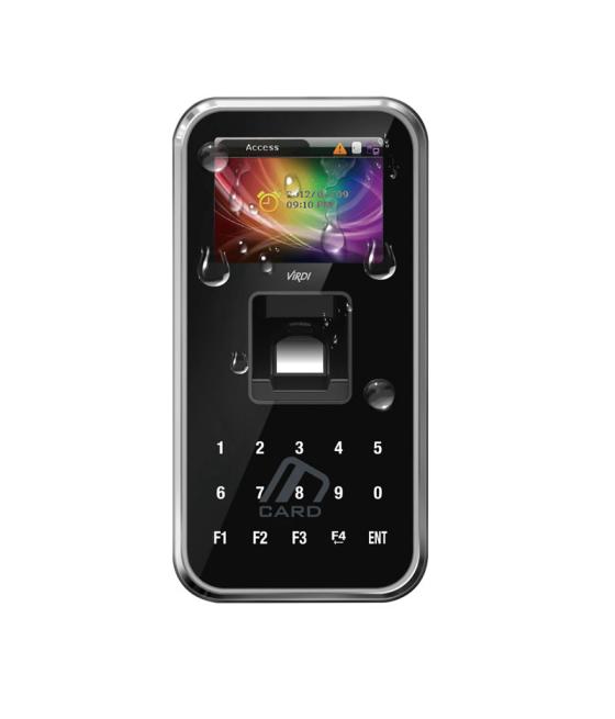 Lector biométrico ViRDI para Control de Acceso y Presencia con lector de tarjetas MIFARE 13,56MHz y pantalla táctil de 2