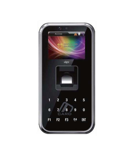 Lector biométrico ViRDI para Control de Acceso y Presencia con lector de tarjetas MIFARE 13,56 MHz y teclado táctil inco