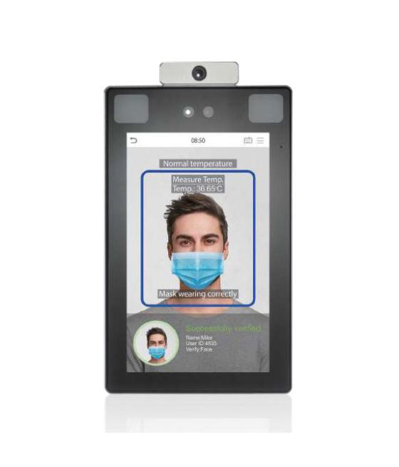 Terminal multibiométrico ZKTeco con reconocimiento facial, de palma con detección de fiebre para Control de Accesos