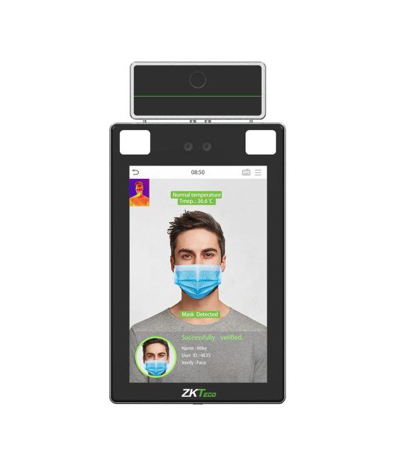 Terminal ZKTeco con medición de temperatura de referencia, verificación Facial, de palma y térmica