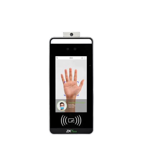 Terminal multibiométrico ZKTeco con reconocimiento facial y de palma de la mano y medición de temperatura