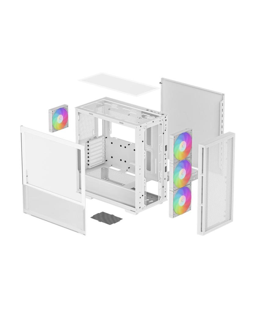 Caja ordenador gaming deepcool ch560 rgb e - atx cristal templado blanca