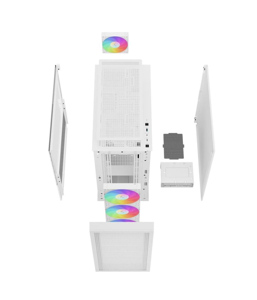 Caja ordenador gaming deepcool ch560 rgb e - atx cristal templado blanca