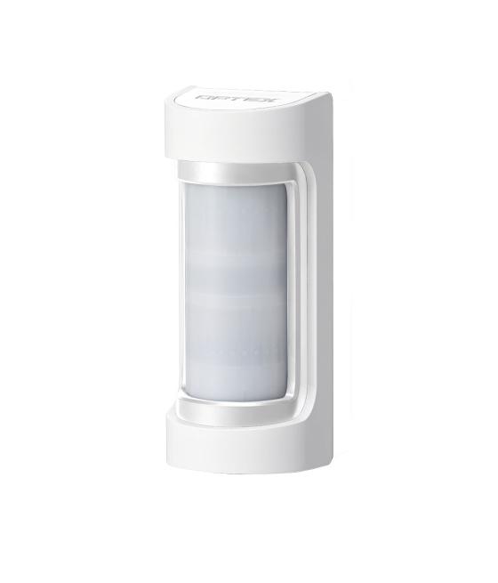 Detector doble tecnología (doble PIR y microndas 10,525 GHz) para exteriores de 12m, 90° de alcance
