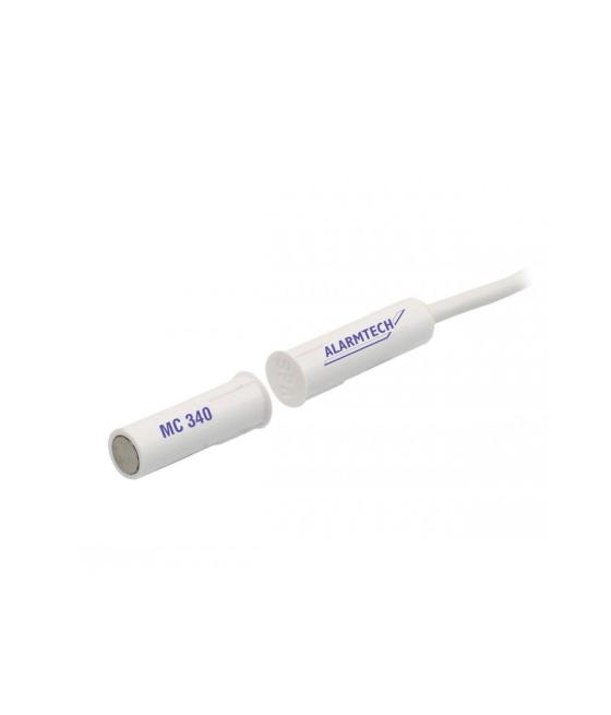 Contacto magnético de empotrar ALARMTECH con 10 metros de cable blanco de 4 hilos