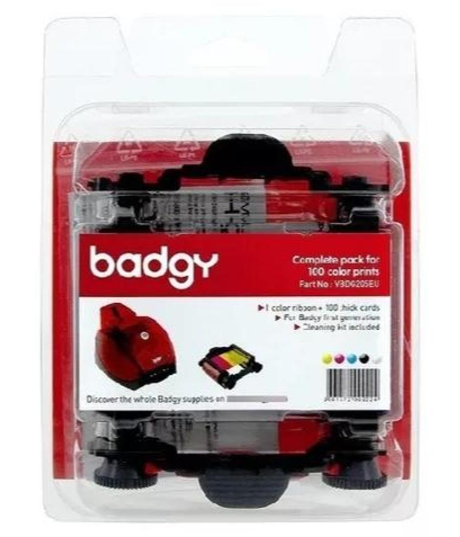 Evolis badgy 200 cinta color ymcko para 100 impresiones