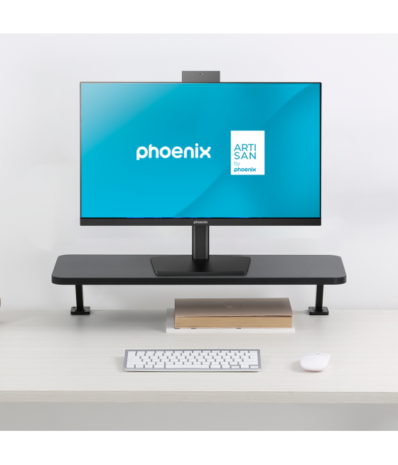 Elevador soporte de monitor para escritorio mesa gaming phoenix riser pro 65 x 26 cm madera mdf fijación universal ajustable