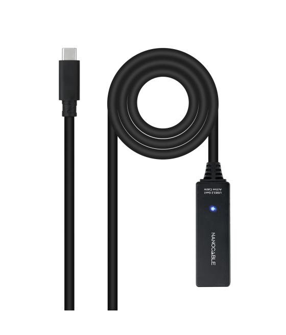 Cable usb 3.2 gen1 prolongador con amplificador usb-c/m-h 5 m negro nanocable
