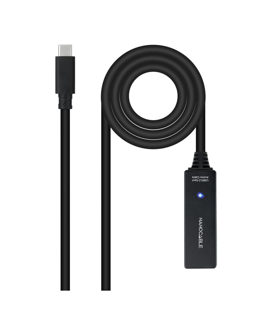 Cable usb 3.2 gen1 prolongador con amplificador usb-c/m-h 5 m negro nanocable