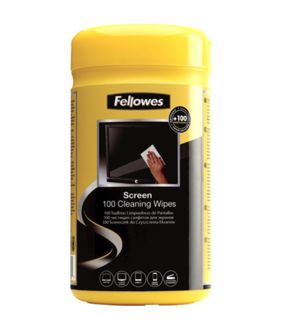 Dispensador de 100 toallitas fellowes 9183101 para limpieza de pantallas/ pack de 6 unidades