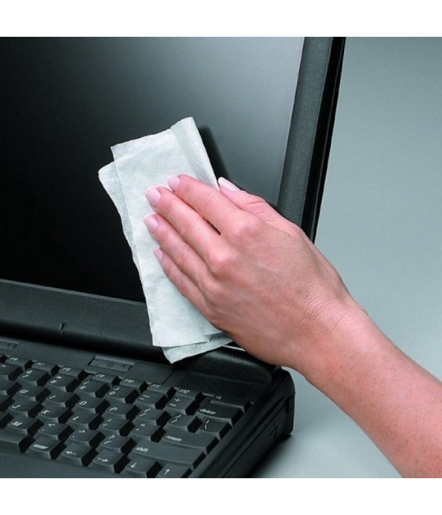 Dispensador de 100 toallitas fellowes 9183101 para limpieza de pantallas/ pack de 6 unidades