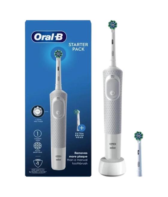 Cepillo dental electrico braun oral b vitality 100 easy clean blanco + 1 repuesto starter pack white