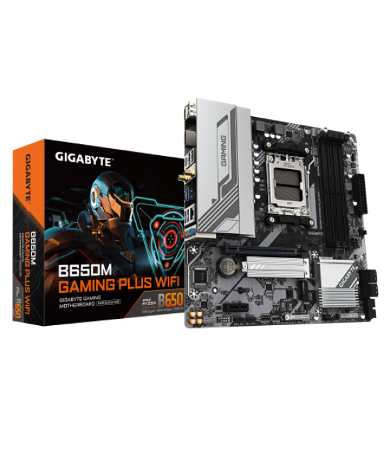 Gigabyte b650m gaming plus wifi placa base - procesadores amd ryzen 9000, vrm de 5+2+2 fases, hasta 8000 mhz ddr5, 2xpcie 4.0 m.