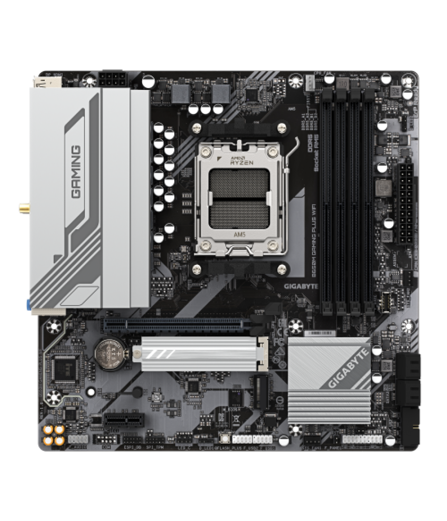 Gigabyte b650m gaming plus wifi placa base - procesadores amd ryzen 9000, vrm de 5+2+2 fases, hasta 8000 mhz ddr5, 2xpcie 4.0 m.