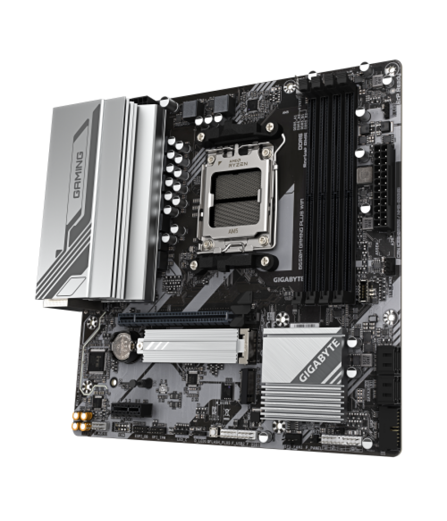 Gigabyte b650m gaming plus wifi placa base - procesadores amd ryzen 9000, vrm de 5+2+2 fases, hasta 8000 mhz ddr5, 2xpcie 4.0 m.