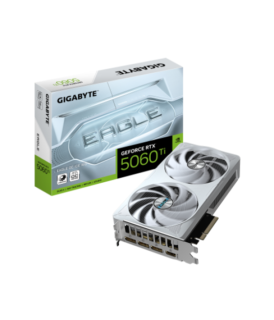 Gigabyte geforce rtx 5060 ti eagle oc ice 16g tarjeta gráfica – 16 gb gddr7, 128 bits, pci-e 5.0, 2617 mhz frecuencia del núcleo