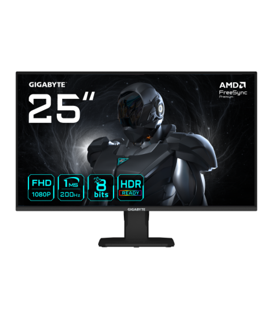 Gigabyte gs25f2 monitor gaming 25" fhd - 1920 x 1080, 200hz, 1ms, 300 cd/m², display hdr 10, hdmi 2.0, displayport 1.4