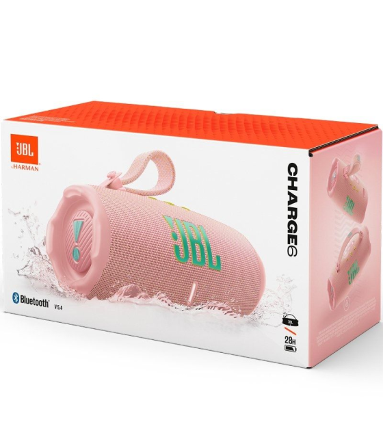Altavoz con bluetooth jbl charge 6/ 45w/ 1.0/ rosa