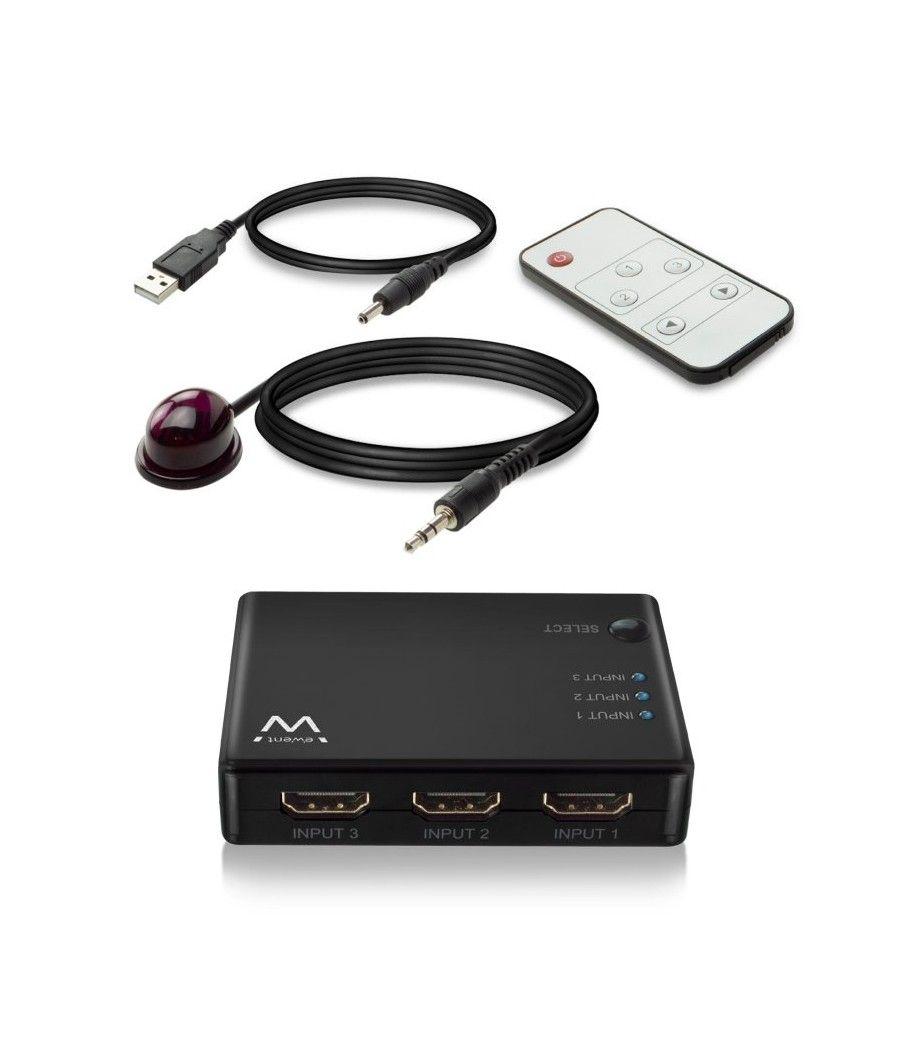 EWENT EW3730 Switch HDMI 4K 3x1con mando distancia - Imagen 7