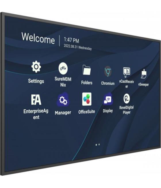 Viewsonic CDE9830 pantalla de señalización 2,49 m (98") Wifi 500 cd / m² 4K Ultra HD Negro Procesador incorporado Android 11
