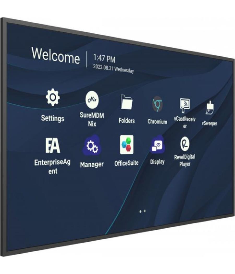 Viewsonic CDE9830 pantalla de señalización 2,49 m (98") Wifi 500 cd / m² 4K Ultra HD Negro Procesador incorporado Android 11