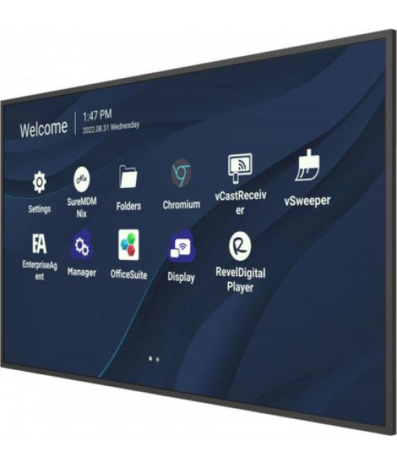Viewsonic CDE9830 pantalla de señalización 2,49 m (98") Wifi 500 cd / m² 4K Ultra HD Negro Procesador incorporado Android 11